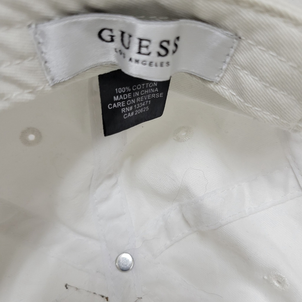 GUESS Women's Baseball Hat White 100% Cotton - Picture 10 of 10